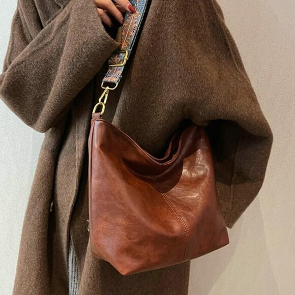 Hobo Bag for Women Crossbody Handbags Large Designer Ladies Bucket Purse PU Leat - Picture 4 of 8